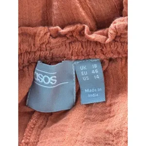 ASOS Orange Off Shoulder Mini Dress Size 14 Boho Peasant Tiered Dress thumbnail 4