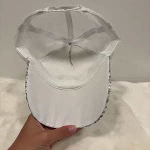 Detroit Lions logo hat! Glitter sequin trucker baseball cap! thumbnail 3