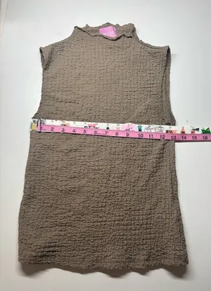 Sleeveless Textured Knit Dress in Taupe Muse Republic Clothing thumbnail 1