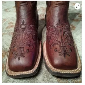 Cavender's 7D Stunning Leather Western Cowboy Boots Brown w Dark Brown Stitching thumbnail 2