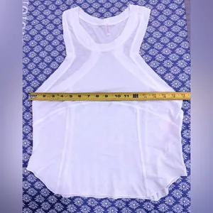 NWT Free People Movement Tempo Silver Lining White Tank size Large, Optic White thumbnail 7