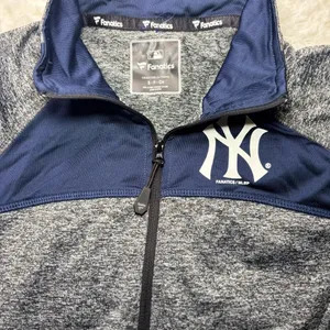 Fanatics Yankees Navy and Gray Quarter-Zip Pullover thumbnail 2