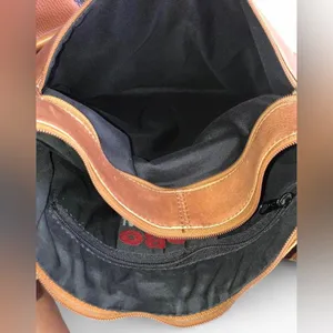 Vintage HOBO INTERNATIONAL - Brown Leather Pocket Crossbody Bag Purse thumbnail 10