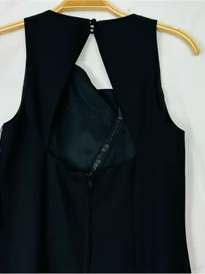 Adriana New York Black Sleeveless Maxi Dress with Rhinestone Diagonal Detail thumbnail 7