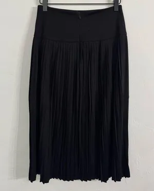 A New Day Black Pleated Midi A-Line Skirt Size 2 thumbnail 5