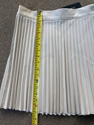 NWT Lulus Better Luck Next Time Pleated Vegan Leather Beige Size Large thumbnail 10