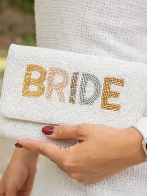 Bride Beaded White Clutch Bag thumbnail 2