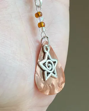 Handmade y2k goth style star swirl guitar pick phone strap/bag charm/keychain/display🌟🤎 thumbnail 3