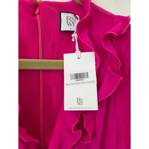 NEW Runaway The Label Oxana Dress Long Sleeve Hot Pink Ruffle Coquette Small thumbnail 4