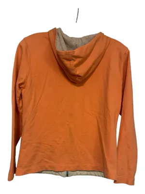 Sundance Catalog Mixed Media Quilted Hooded Jacket Orange Cream Size XS thumbnail 3