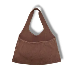 PacSun Brown Ribbed Halter Top V-Neck Open Back‎ Cropped Fitted Medium NWT NEW thumbnail 7