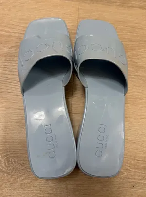 Gucci Jelly Mules Rubber Slides Chunky Blue Y2K Size 38 Resort Beach Luxury thumbnail 1