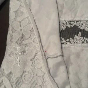 White Floral Lace Long Sleeve Off the Shoulder BodyCon Party Dress Size M *READ thumbnail 12