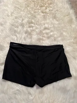 Women's Size XL Swim Shorts Black High Rise 2" Inseam Vintage Bad Elastic thumbnail 6