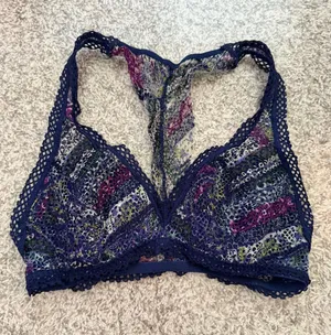 Victoria’s Secret Navy Floral Lace Racerback Bralette thumbnail 1