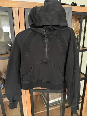 Lululemon Scuba Oversized 1/2 Zip up Hoodie sweatshirt jacket Black half thumbnail 6
