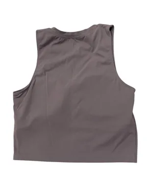 Women's Sleeveless High Neck Padded Cropped Tank Top - purple/Gray thumbnail 2