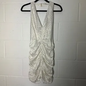 ZARA Polka Dot Halter Ruched Bodycon Mini Dress‎ Women Size M thumbnail 2