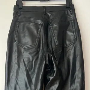Abercrombie & Fitch Vegan Leather Pants Criss Cross Waist 90s Straight Size 28 6 thumbnail 5