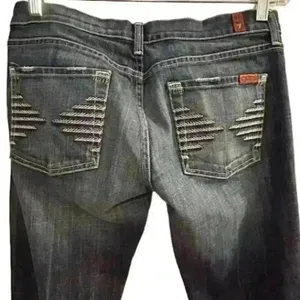 7 For All Mankind Women's Bootcut‎ Jeans Size 28 Dark Blue Stretch Denim thumbnail 10