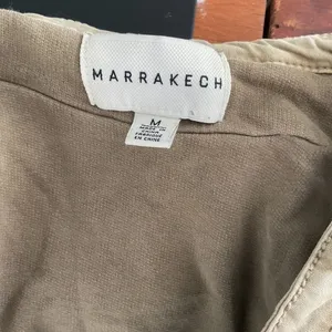 Marrakech Women Moto Jacket Tan Brown Mixed Media Asymmetrical Zip Size Medium thumbnail 4
