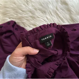 TORRID Challis Embroidered Cut Out Long Sleeve Blouse thumbnail 8