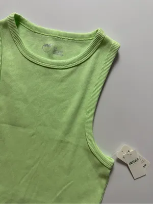 NWT Aerie Cropped Tank Top, Green, Size S thumbnail 3