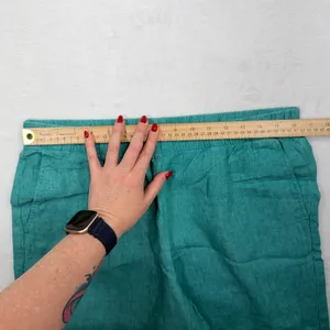 Eileen Fisher M Washed Organic Linen Delave Wide Leg Cropped Pants Relaxed thumbnail 8