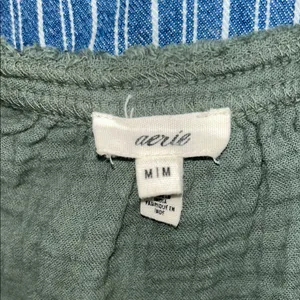 Aerie Green Crop Blouse thumbnail 3