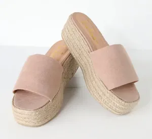 Womens Like New Lulus O'Ahu 2 Mauve Suede Espadrille Platforms thumbnail 1