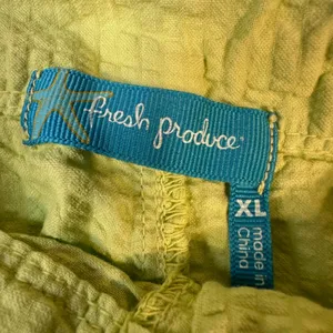 Fresh Produce Lime Green Seersucker Cotton‎ Skirt XL Drawstring thumbnail 3