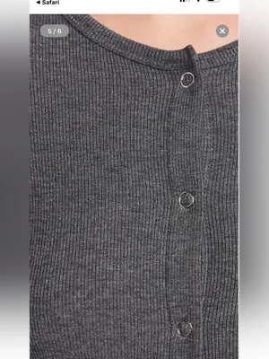 REVOLVE LNA Gabriella Ribbed Snap Henley Dark Heather Grey Size Small thumbnail 4