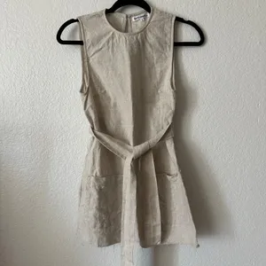 Reformation Sommer Linen Mini Sheath Dress with Tie Belt in Natural Size XS thumbnail 2