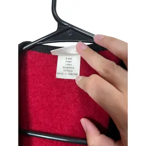 Vintage L.L.‎ Bean Wool Vest Women's Medium Red Black Embroidered Sleeveless thumbnail 7