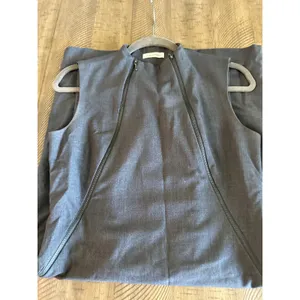 Calvin Klein Grey Mock Neck Sheath Dress - Diagonal Zip‎ Accents - Size 6 thumbnail 4