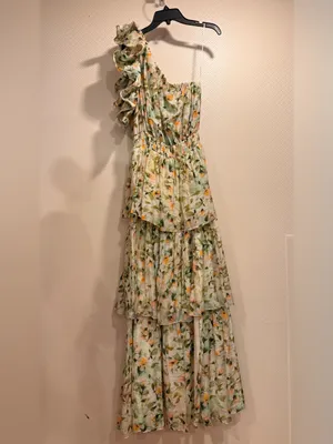 Anthropologie Astr Floral Imelda Maxi Dress One-Shoulder Tiered thumbnail 6