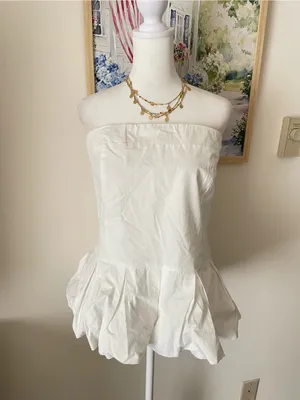 Peppermayo Ellen Bubble Hem Top in Ivory Size US 10 thumbnail 2