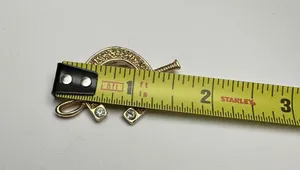 Vintage Gerry’s Rhinestone Horse Shoe With Riding Crop Brooch Pin Gold Tone thumbnail 2