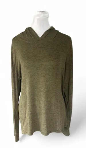 Cuddl Duds Olive Hooded Knit Top thumbnail 1