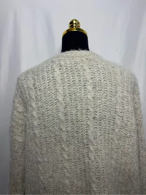 Arizona Jeans Cozy women’s Cream Textured Knit Sweater cable knit casual fall oversized medium thumbnail 6