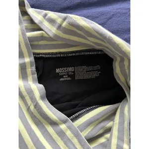 Mossimo Supply Co Womens Black Leggings Striped Fold Over Waist Size Medium thumbnail 6