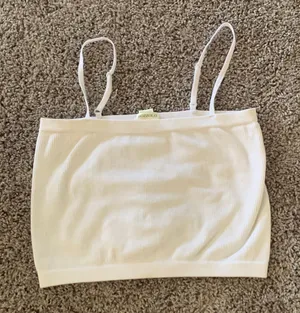 Bozzolo White Cropped Tank Top thumbnail 1