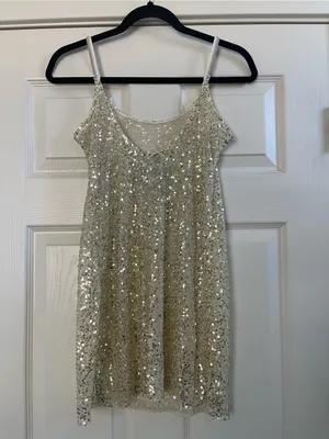 Women’s Free People Intimately Sheer Gold Sequin Slip Dress Size M thumbnail 6