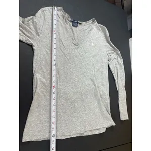 Ralph Lauren Sport Gray Cotton V Neck Long Sleeve T-Shirt L Preppy Pony Logo Y2K thumbnail 6