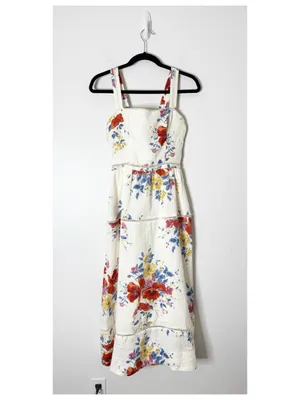 New Reformation Everett 100% Linen Midi Dress size 4 thumbnail 4