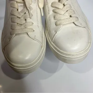 Zara white faux‎ leather sneakers size 37 thumbnail 3