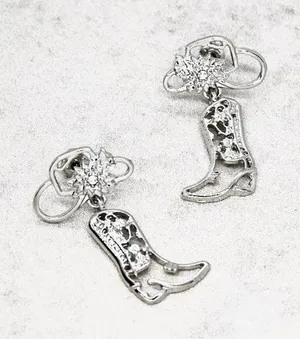 Kentucky Derby Cowgirl Boot Earrings thumbnail 1