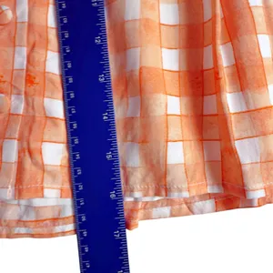 Urban Outfitters Orange Checked Button Up Pleated Mini Skirt thumbnail 7