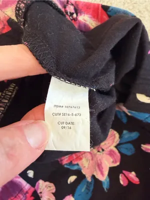Torrid Size 1 14/16 Black Pink Floral Full Length Cotton Leggings thumbnail 4