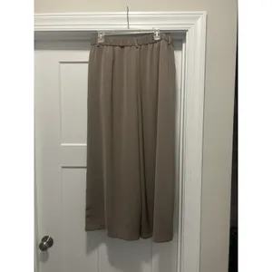 Wide Leg Tan Polyester Blend Dress Pants High Rise Pockets Size 2X XXL Pleats thumbnail 4